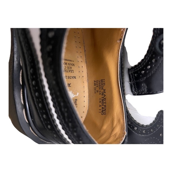 Dr. Martens 3989 Wingtip Brogue Leather Oxford Shoes Black White Mens - Picture 6 of 9